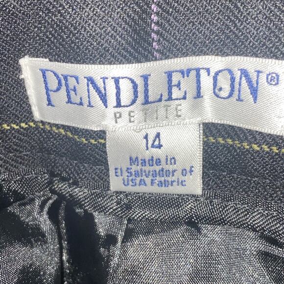 Pendleton Vintage Women’s Black Plaid Trouser Dress Pants size 14P Petites - Picture 5 of 9